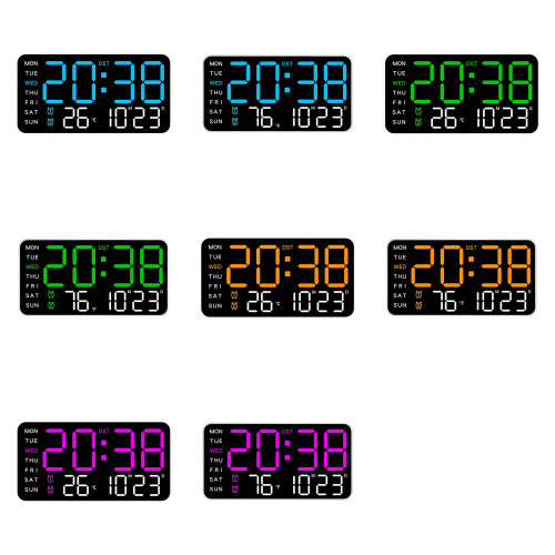 Digitale wandklok LED-display Datumtemperatuur 2 Alarm-1 W 1