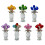Figurine de fleur de Rose en cristal avec Base,-sept couleurs 2