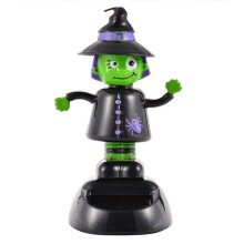 Halloween Solar Dancing Toy Shaking Head Figure for Car Dashboard Decor Color Option B