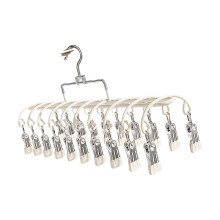 Sèche-chaussettes en acier inoxydable, 20 clips pliables,-Blanc
