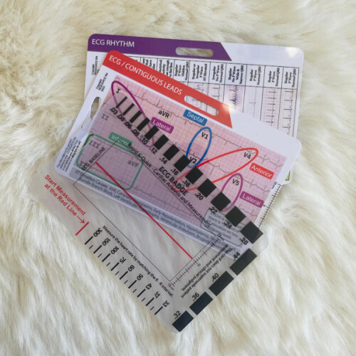 ECG Rhythm Card 3.5x2.6 in ED004 Quick Reference Guide for Nurses and Technicians 1