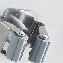 Stainless Steel Wall Mounted Mop Clip, Punch Free, Grey