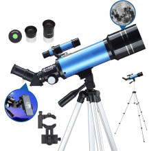 70mm Refractor Telescope for Adults and Beginners, 400mm Focal Length with Tripod, Phone Adapter, Dual Eyepieces