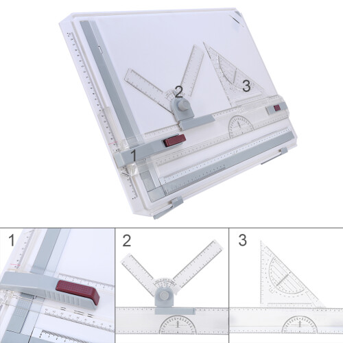 Pro A3 Drawing Board Table With Clear Rule Parallel Motion and Adjustable Angle 1