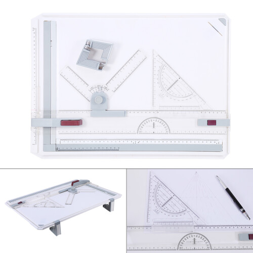 Pro A3 Drawing Board Table With Clear Rule Parallel Motion and Adjustable Angle 2