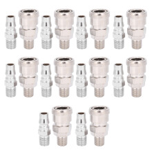 10 Set Air Compressor Connector SelfLocking Barb CType Male Female Quick Release for PU Hose