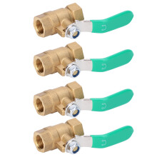 4pcs 1/4in Female Thread Ball Valve Thicken Brass Drain Shut Off Switch Water Pipe Plumbing Systerm