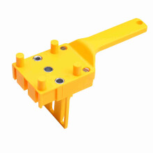 Quick Wood Doweling Jig ABS Plastic Handheld Pocket Hole Jig Fit 6/8/10mm Bit Hole Puncher For Carpentry Dowel Joints Drill Guide Metal Sleeve Yellow