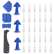 Caulking Tool Kit Sealant Finishing Silicone Nozzles Scraper Plates Set for Kitchen Bathroom Floor Filling
