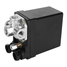 Air Pressure Automatic Switch Black Vertical 3-Phase 4-Way 380V 8KG G1/4in Thread
