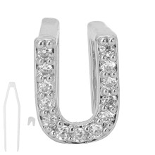 Single Hip Hop Teeth Initial Letters Teeth Halloween Dentures Ornaments AccessoriesSilver U
