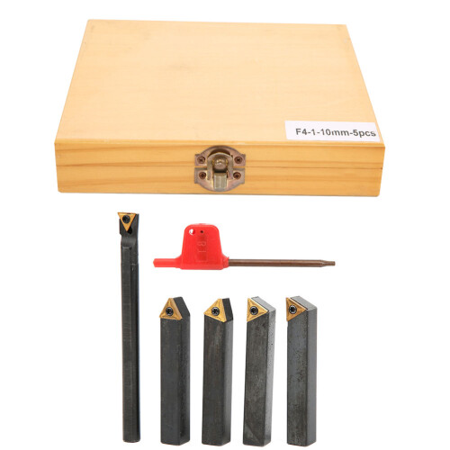 5Pcs Indexable Turning Tool Set Cemented Carbide Insert for Cutting Chamfering F4-1-10mm 1