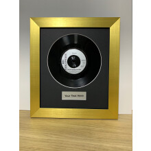 (Gold) Framed 12inch Vinyl Record: Black Mount, Personalized Title, Wall Decor (17" x 15")