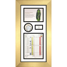 (Gold) Personalized Golf Photo 3D Box Frame: Scorecard & Ball Display