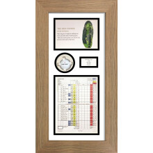 (Oak) Personalized Golf Photo 3D Box Frame: Scorecard & Ball Display
