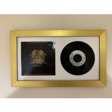 (Gold) Framed 12" Vinyl Record & Sleeve: White Mount, Choice of Frame Color (29" x 17")