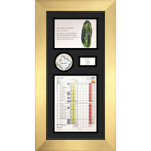 (Gold) Personalized Golf Photo Display Frame: Hole In One Keepsake (20" x 12")