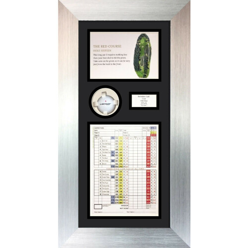 (Silver) Personalized Golf Photo Display Frame: Hole In One Keepsake (20" x 12")