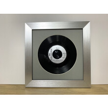(Silver) 12inch Vinyl Record Frame: Grey Mount, 16"x16" Overall Size