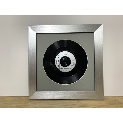 (Silver) 7 Inch Vinyl Record Frame: Grey Mount, 6 Frame Colors (11x11)
