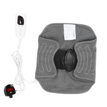 Heating Waist Belt Electric Heated Abdominal Lower Back Massage Pads Wrap Dark GrayUK Plug 220V