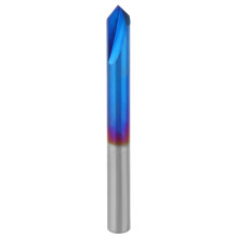 90 Degrees Chamfer End Mill 2 Flute Blue Coating Tungsten Steel Cemented Carbide Hand Tool5 x 50mm