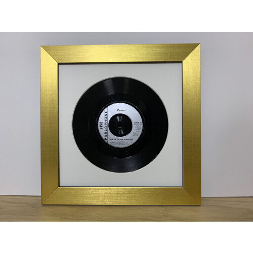 (Gold) 7-Inch Vinyl Record Frame: White Mount, 11"x11" Frame