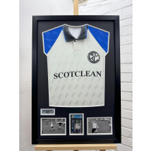 (Mahogany, White) DIY Football Shirt Frame: Display Signed Jersey, Card & Photos