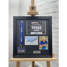 (Mahogany, Black) Edinburgh Marathon 2024 Medal Frame: DIY Running Bib & Photo Display