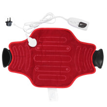 Electric Waist Heating Pad Adjustable Hot Compress Therapy Waist Belt Wrap Wine RedUS Plug 110V