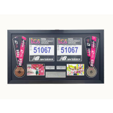 (Grey, Black) London Marathon 2023/24 Medal Display Frame: DIY Bib & Photo
