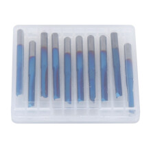 ZDZCYS17DL 10Pcs Cemented Carbide 3.175mm Handle 2-Flute Straight Milling Cutter Blue