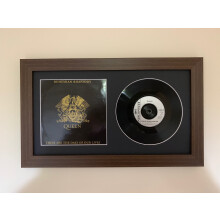 (Mahogany) Framed 12" Vinyl Record with Sleeve: Black Mount, Multiple Frame Colors (29" x 17")