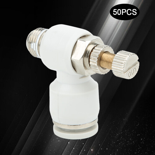 50Pcs Air Flow Control Valve Pneumatic White Adjustment Durable Quick Connector SL8?01 1