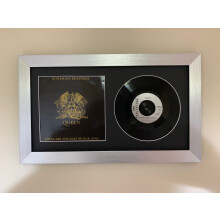 (Silver) Framed 12" Vinyl Record with Sleeve: Black Mount, Multiple Frame Colors (29" x 17")