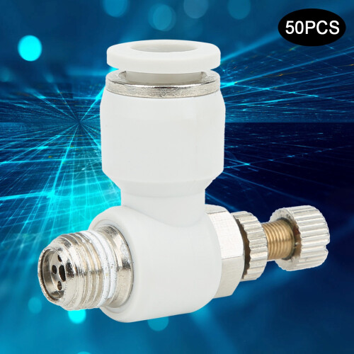50Pcs Air Flow Control Valve Pneumatic White Adjustment Durable Quick Connector SL8?01 2