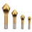 4Pcs Chamfering Device Single Inclined Hole Chamfer Cutter Deburring Drill 90 DegreesGold 1