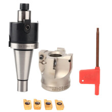 MT2 FMB27 Collet Chuck Holder BAP400R-50-22-4T Milling Cutter 1604APMT Milling Inserts(4PCS Milling Inserts )