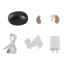 2pcs Mini Rechargeable Ear Back Type Sound Amplifier with Recharging Base