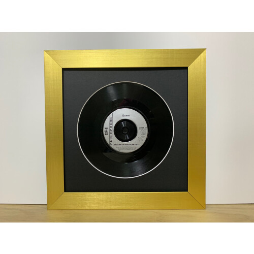 (Gold) 7-Inch Vinyl Record Frame: Black Mount, 11"x11" Frame