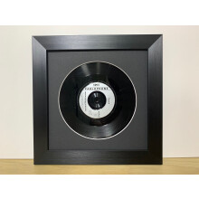 (Black) 7-Inch Vinyl Record Frame: Black Mount, 11"x11" Frame