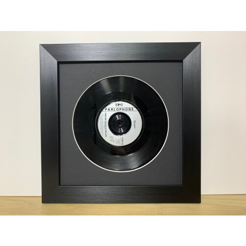 (Black) 7-Inch Vinyl Record Frame: Black Mount, 11"x11" Frame