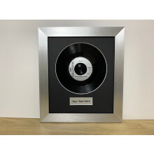 (Silver) Framed 7-Inch Vinyl Record: Black Mount, Choice of Frame Color (12.25" x 10.75")