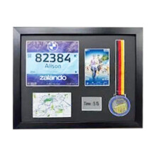 (Oak) Berlin Marathon Medal Frame 2025 : Bib, Map, Photo DIY Display