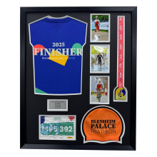 (Gold) Blenheim Palace Triathlon 2025 Medal Display Frame: DIY Running Bib & Photo