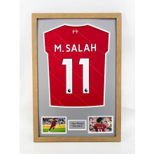 (Oak) DIY Football Shirt Frame: Signed Jersey Display with Photo & Plaque