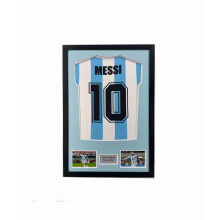 (Black) DIY Football Shirt Frame: Black 30mm Frame, Light Blue Mount