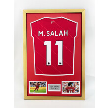 (Gold) DIY Football Shirt Frame: Adult Jersey Display with Red Mount
