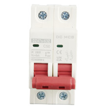 DC Circuit Breaker 6000A Breaking Capacity Short Circuit Protection PV Circuit Breaker 2P 50A 1000V
