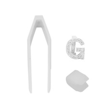 Plated English Letter G Teeth Brace Cosplay Festival Party Hip Hop Teeth DecorationSilver